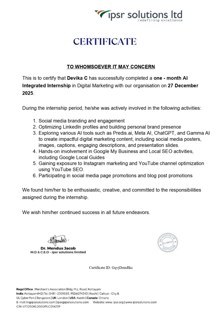 Digital Marketing Strategist in kasaragod Certifications1